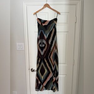 Anthropologie Fleur Satin Maxi Slipdress